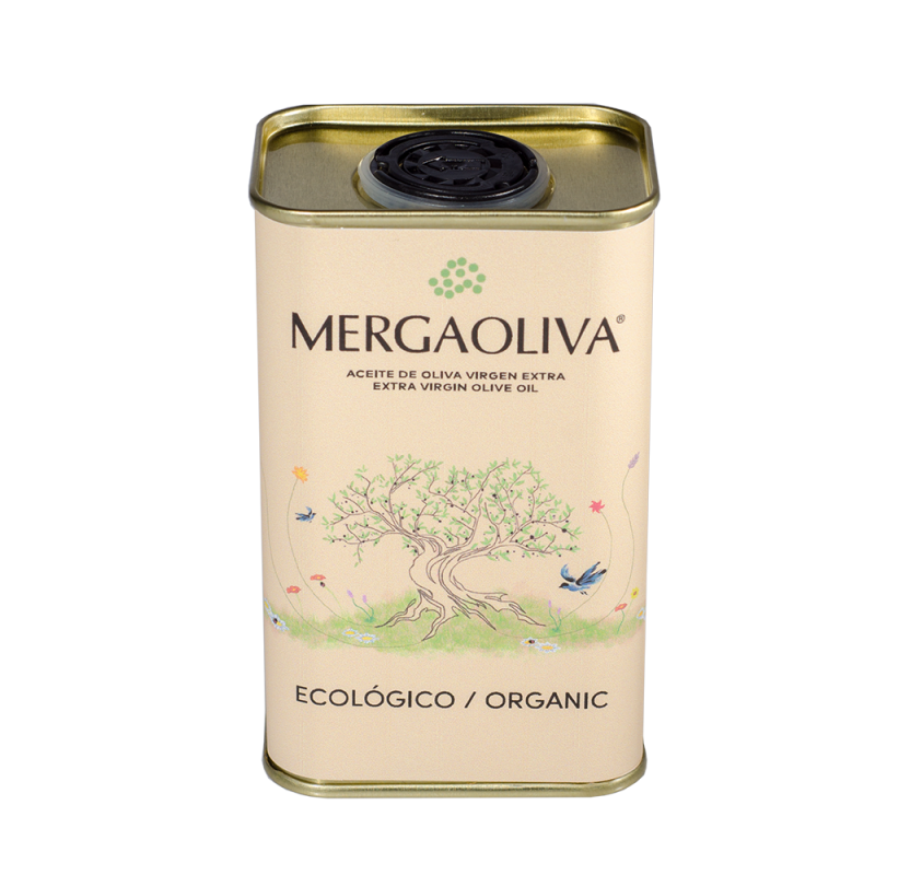 MERGAOLIVA OLIVE OIL ORGANIC. BOX OF 18 CANS X 250 ML.