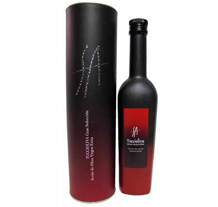 TUCCIOLIVA. PICUAL OLIVE OIL. SIRENA BOTTLE 500 ML IN CANISTER