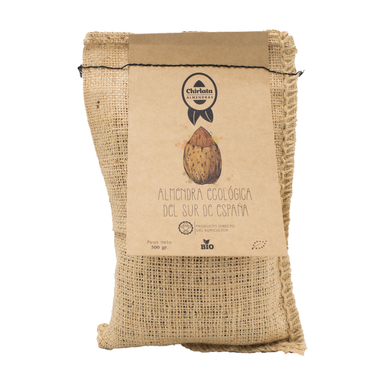 Organic unpeeled Ferragne variety almonds 500 gr.