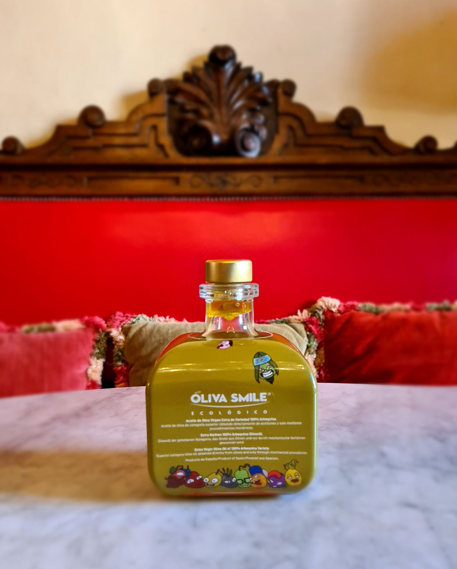 Unfiltered and organic Extra Virgin Olive Oil 100% Arbequina 500ml glass bottle