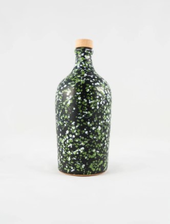 Extra virgin Oil Buondioli 500ml in traditional Vase "Orcio" dark green apulian ceramic - Harvest 2021/22
