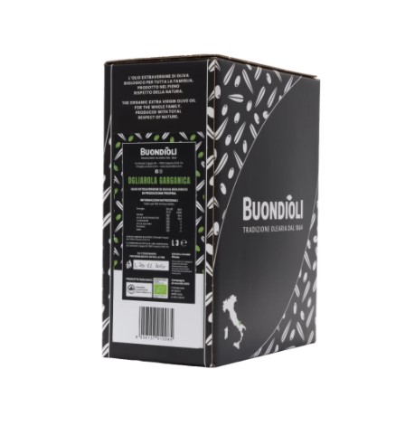 Organic Extra Virgin Olive Oil Ogliarola Garganica Buondioli | Bag in box 3L - Harvest 2021/22