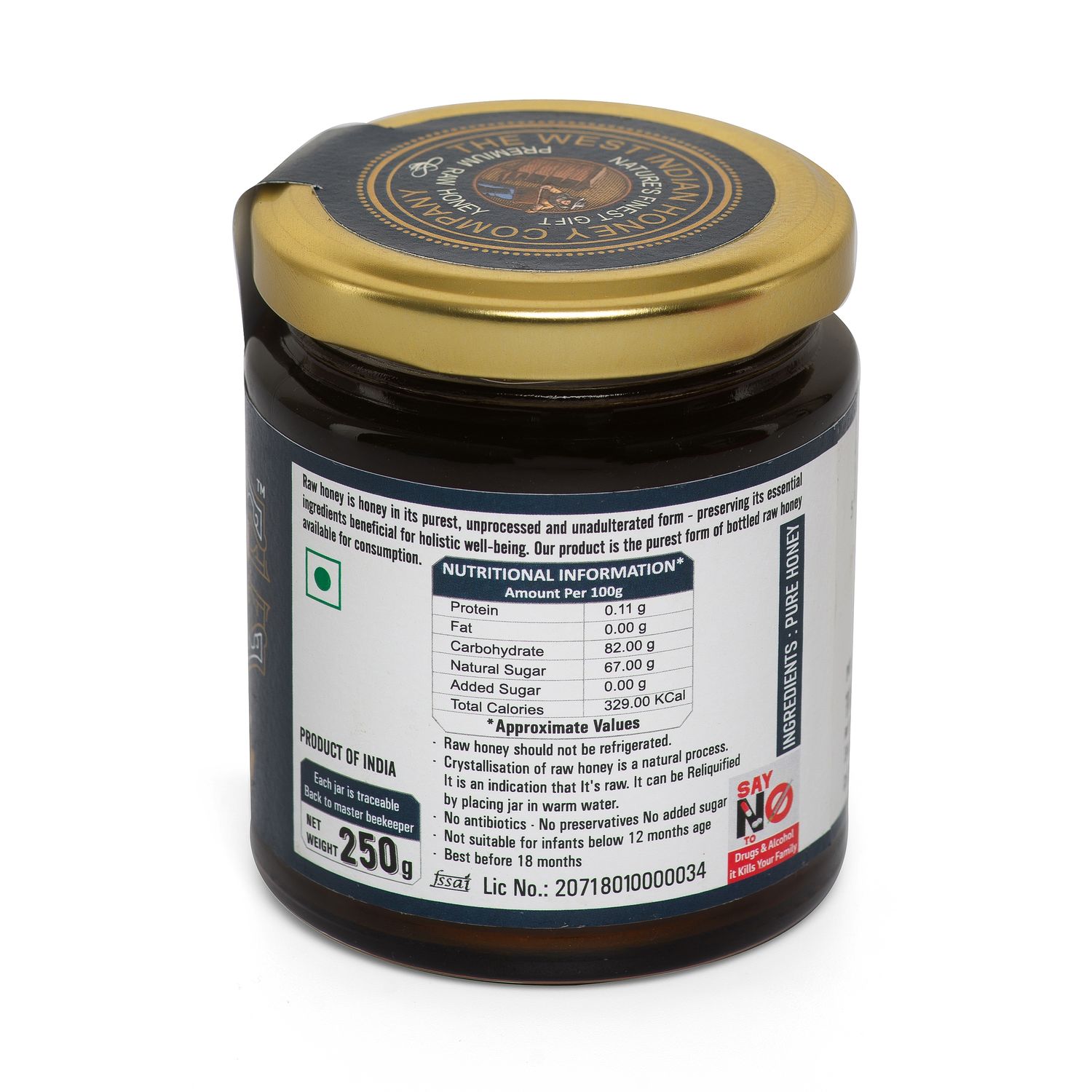 100% Raw Unprocessed Honey 250 Grams
