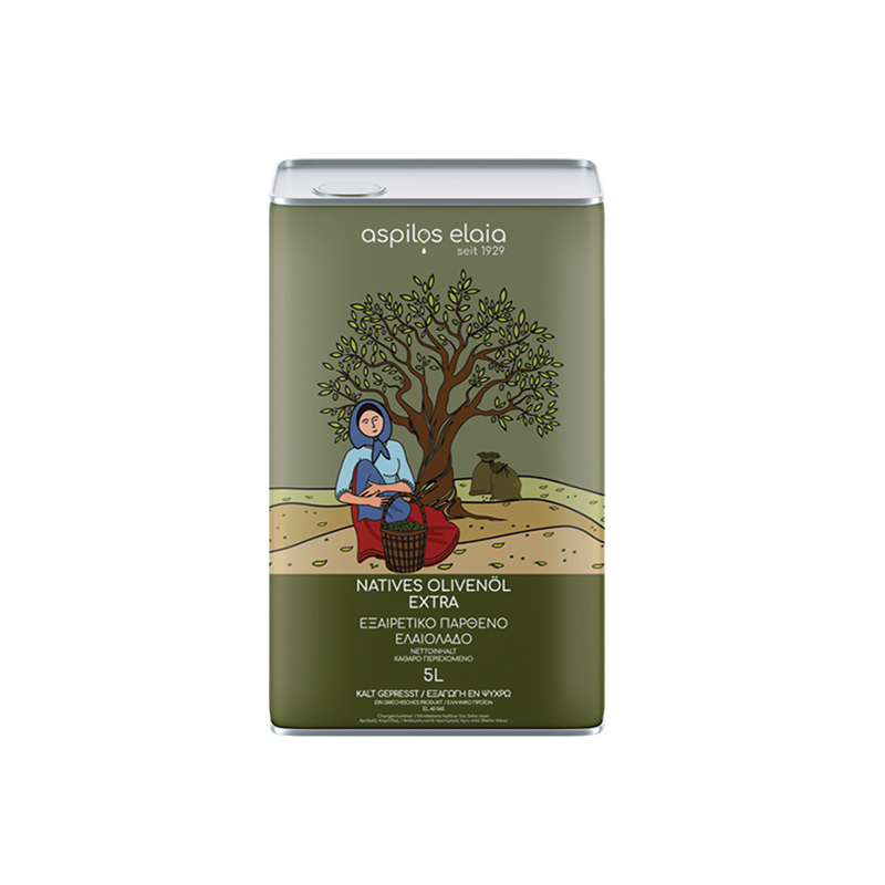 ASPILOS ELAIA Extra Virgin Olive Oil in 5 lt Tin can