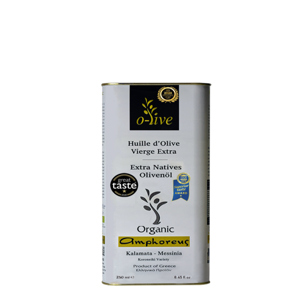 Organic extra virgin olive oil 250ml tin