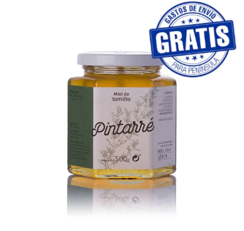 PINTARRÉ. ORGANIC THYME HONEY. BOX OF 12 X 500 GR.