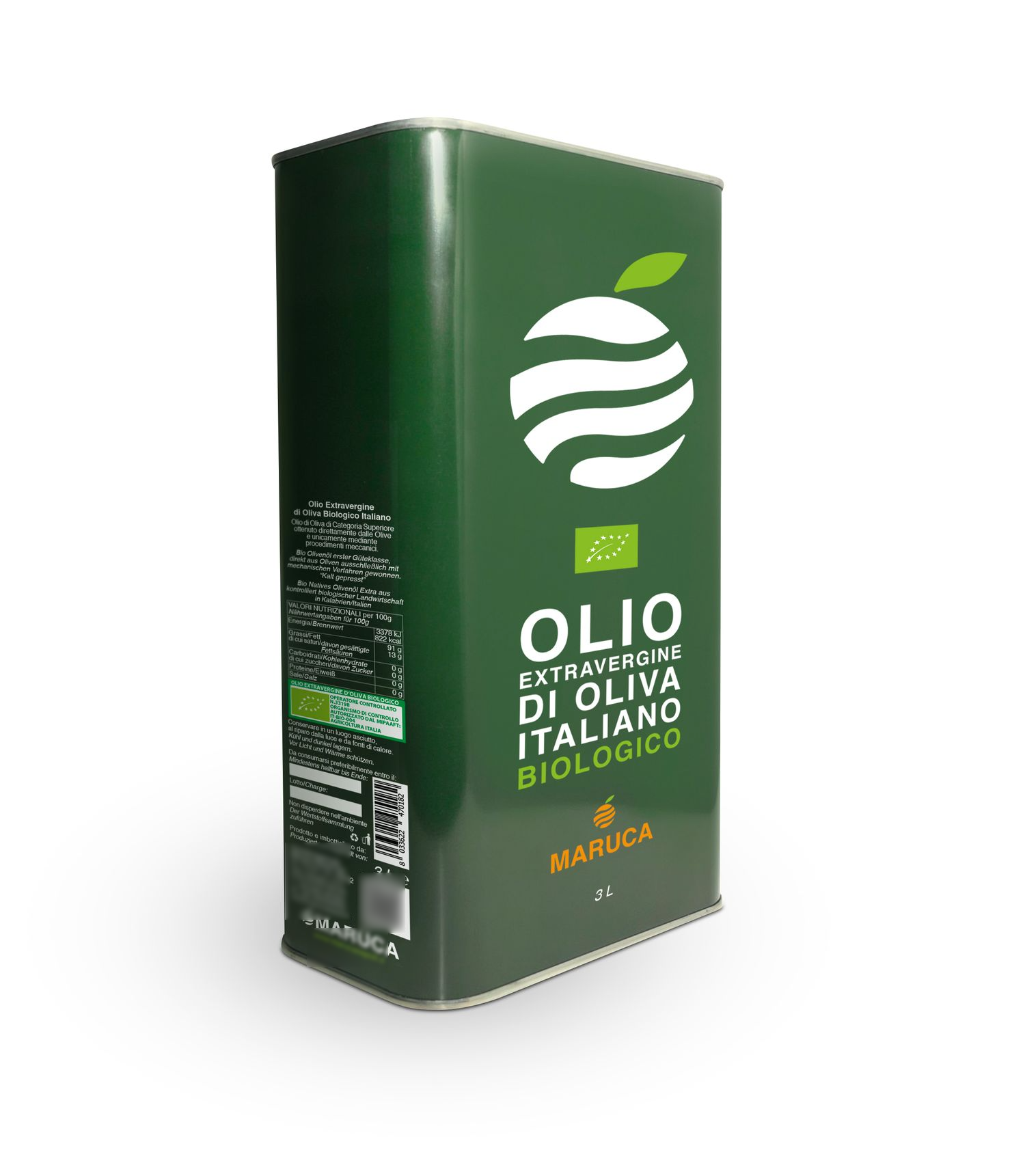 Organic Extra Virgin Olive Oil tank 3 L