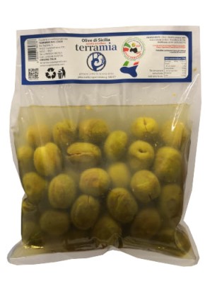 Colossal engraved/crushed Nocellara variety Olives in brine - 250 g