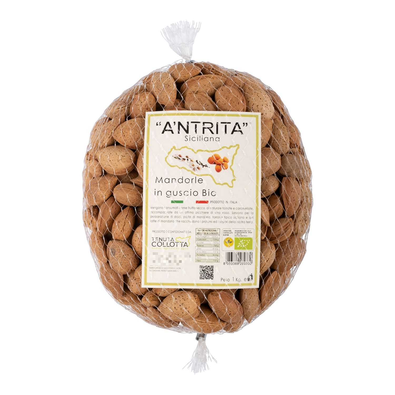 A'Ntrita® - Almonds in shell Bio 1 Kg - 100% Italian - Made in Sicily