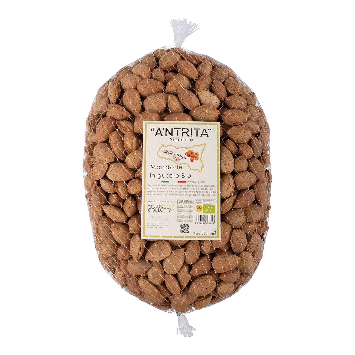 A'Ntrita® - Almonds in shell Bio 3 Kg - 100% Italian - Made in Sicily