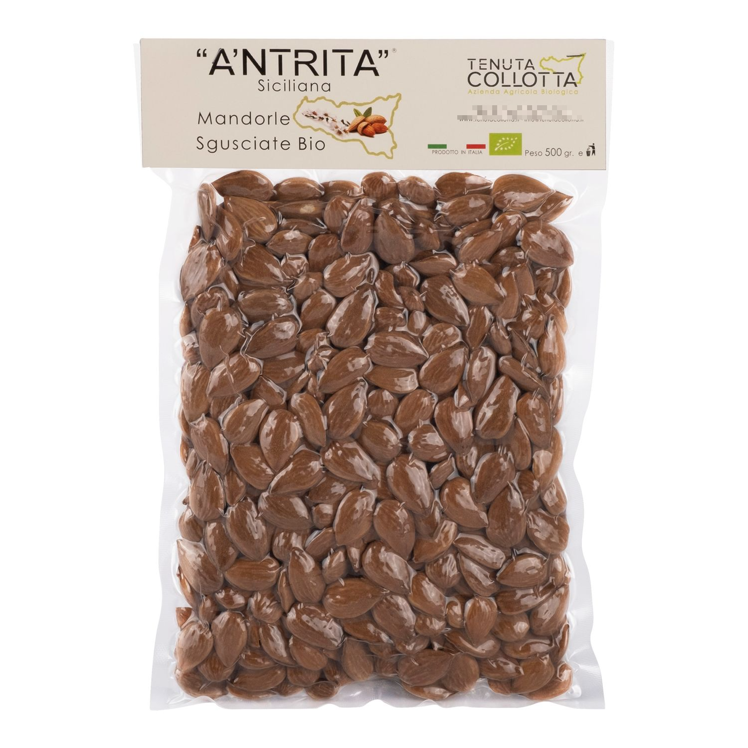 A'Ntrita® - Bio shelled almonds 500 gr - 100% Italian - Made in Sicily