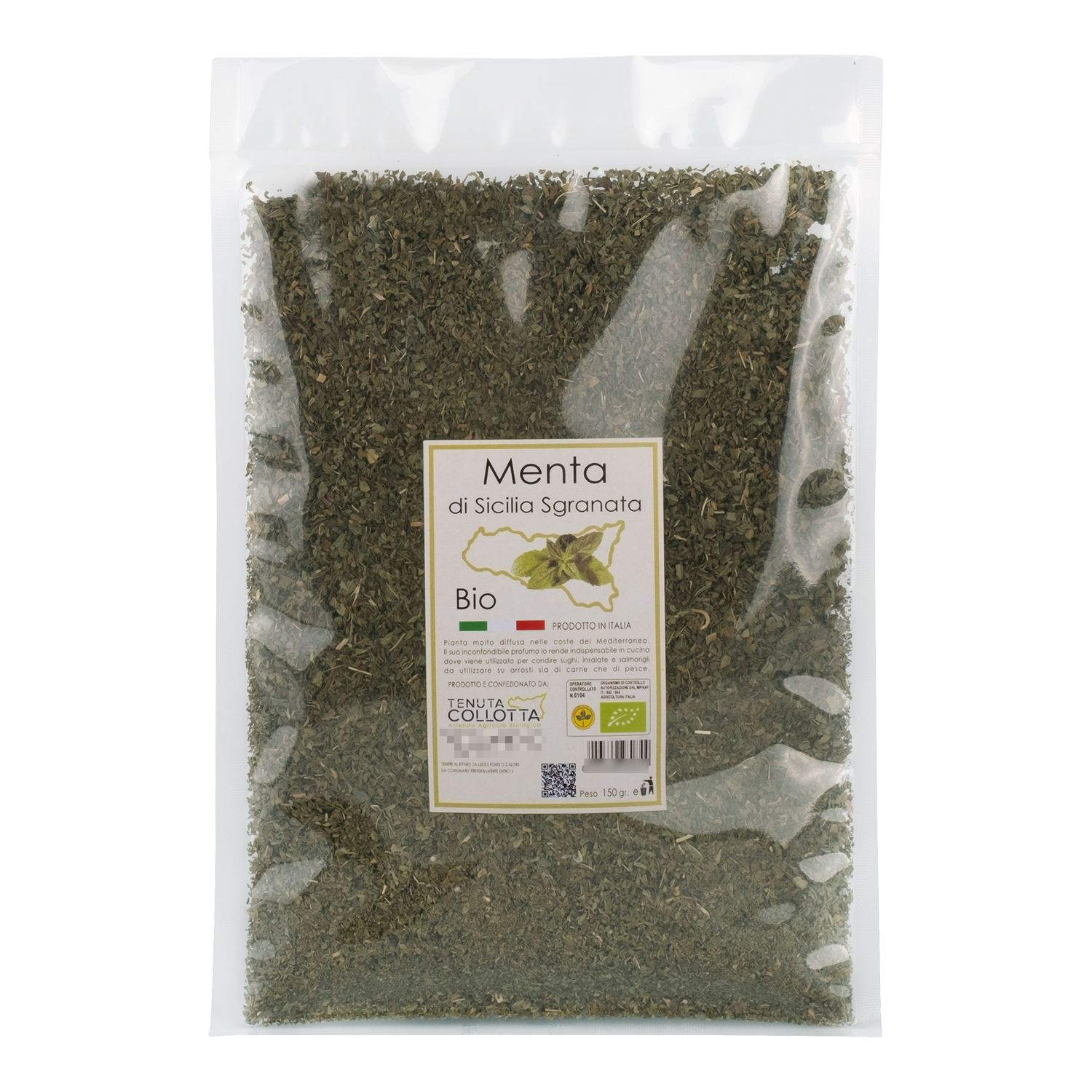Organic Dried Mint 150g - Tenuta Collotta® - 100% Italian - Made in Sicily