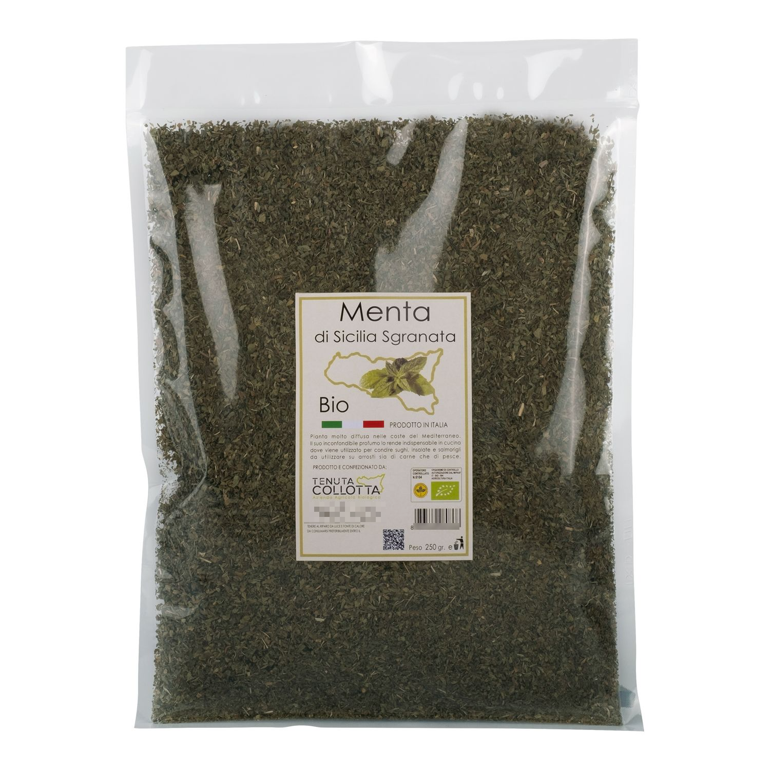 Organic Dried Mint 250g - Tenuta Collotta® - 100% Italian - Made in Sicily