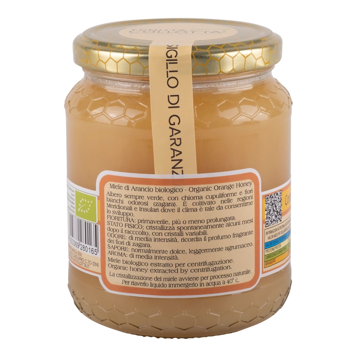 Organic Orange Honey 500g - 100% Italian - Made in Sicily