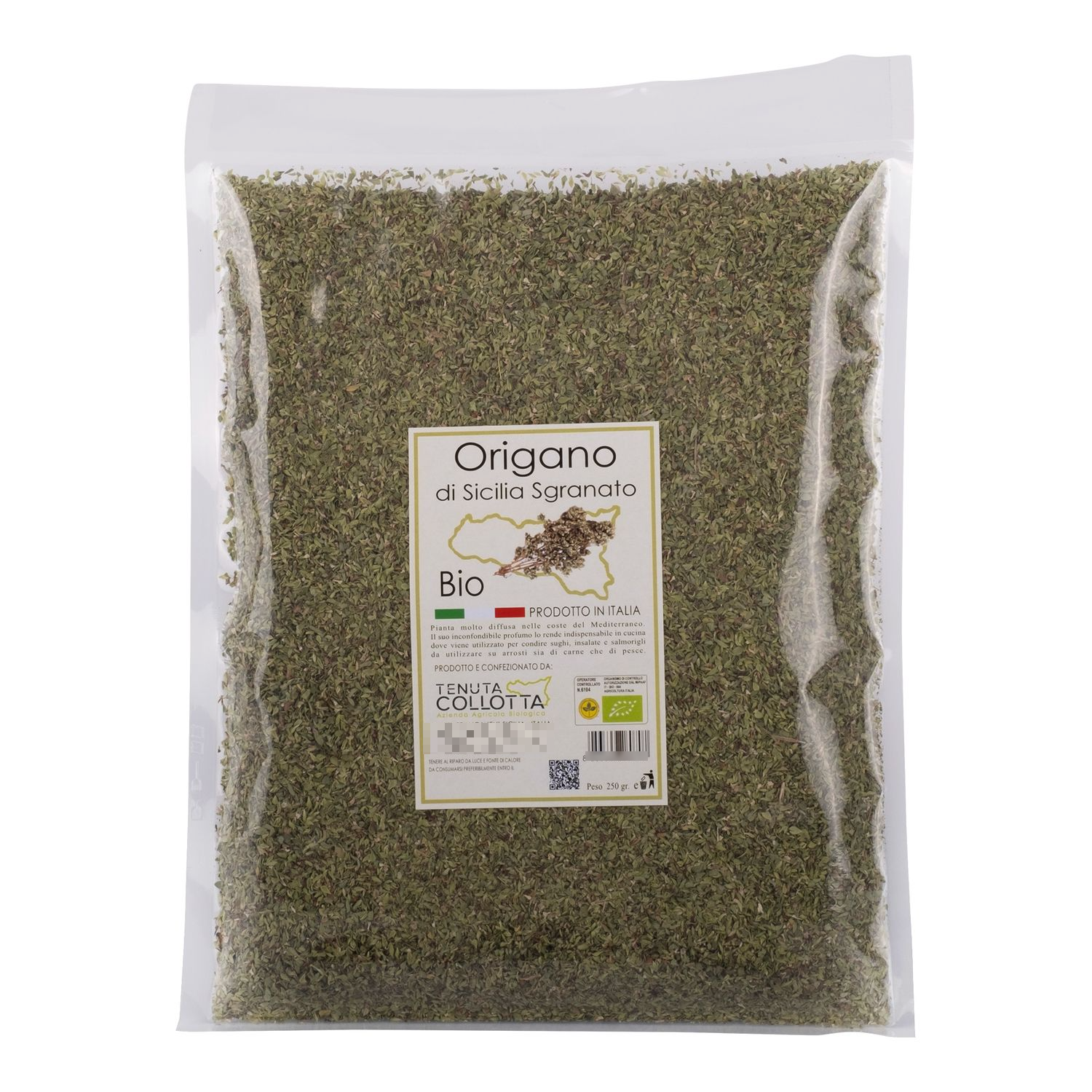 Organic Grained Oregano 250g - 100% Italian - Made in Sicily