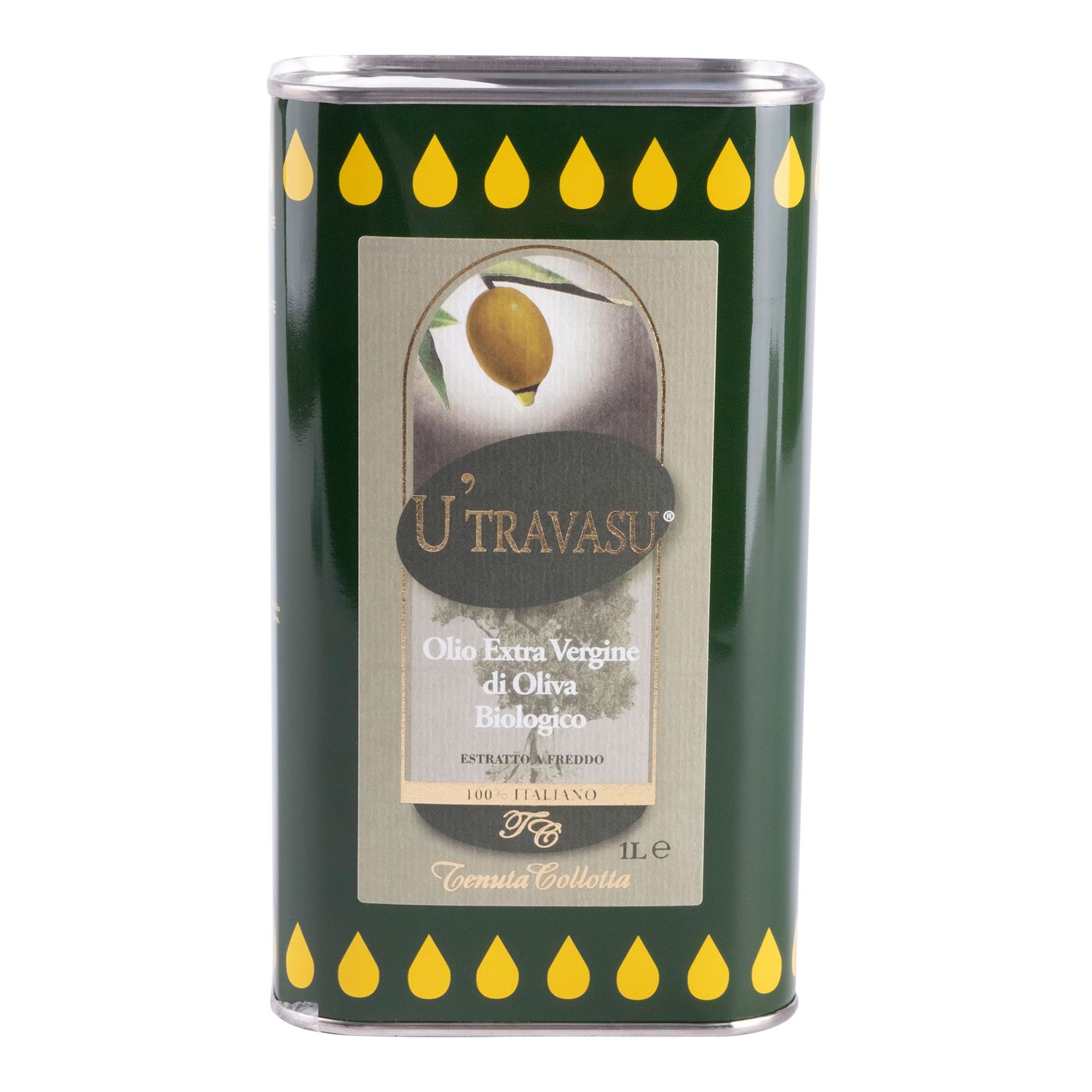 U'Travasu® - Organic extra virgin olive oil 1L can