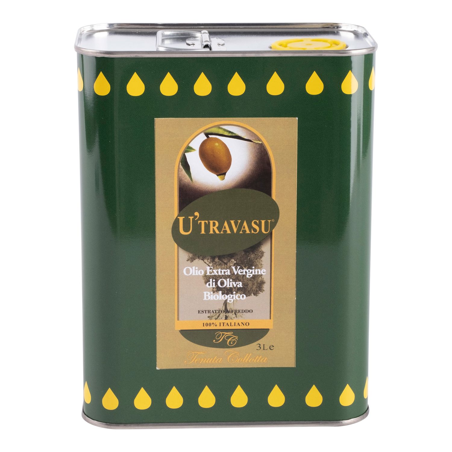 U'Travasu® - Organic extra virgin olive oil 3L can