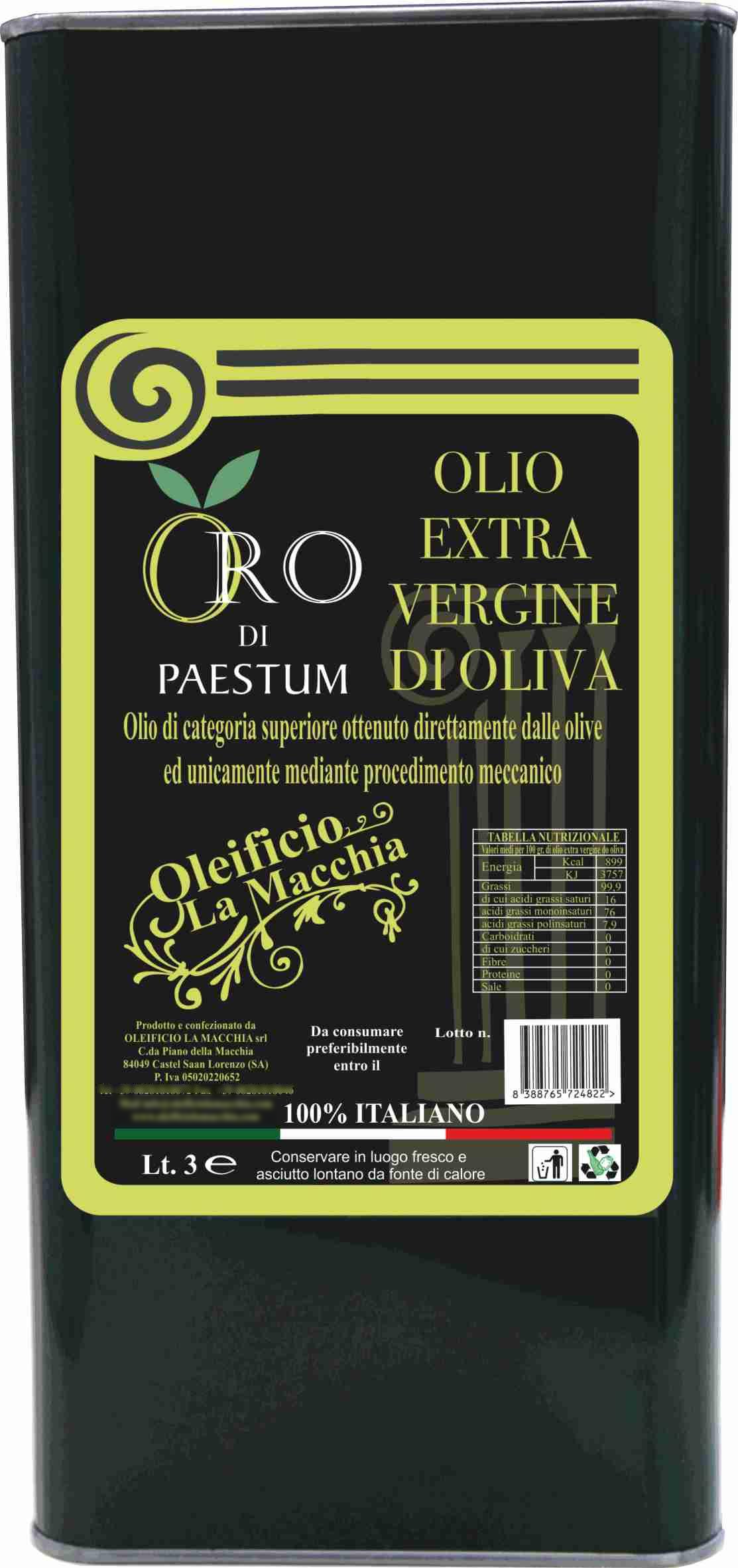 Extra virgin olive oil of Italian origin 3-litre tin - 2-pieces pack