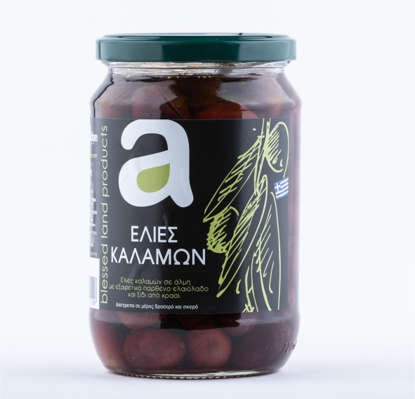 Kalamon Olives in a glass jar 420g (net weight drained)