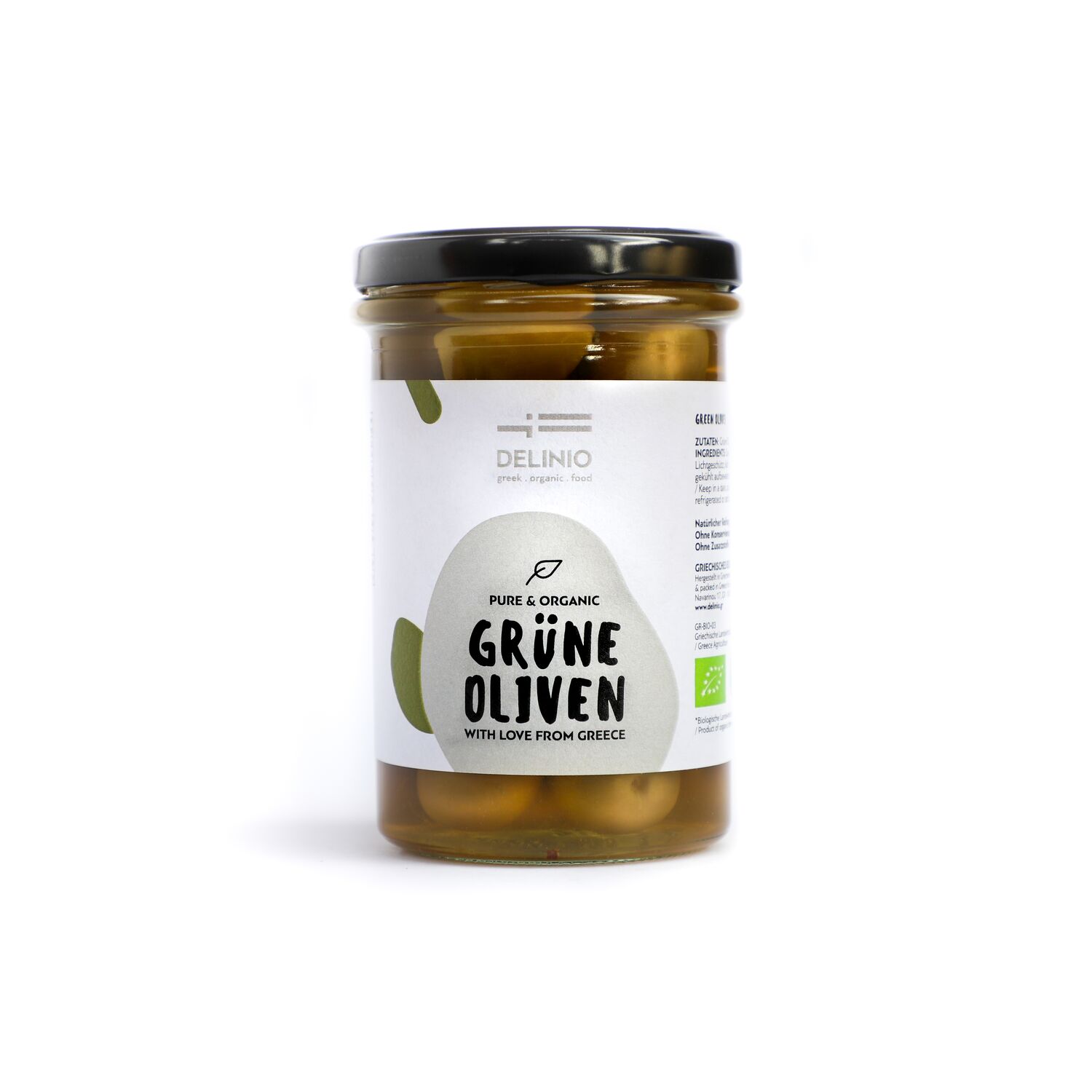 Organic Green Amfissis Olives, 12 jars x 314gr