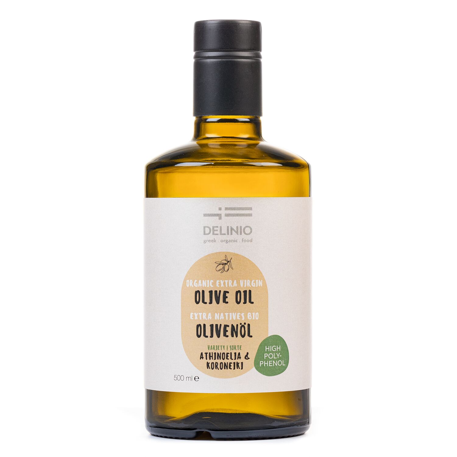 ORGANIC EXTRA VIRGIN OLIVE OIL - HIGH POLYPHENOL, 500 ML