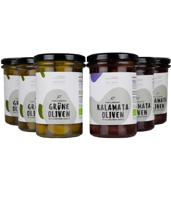 Kalamata and Green Amfissis olives (6+6 jars of 314g)