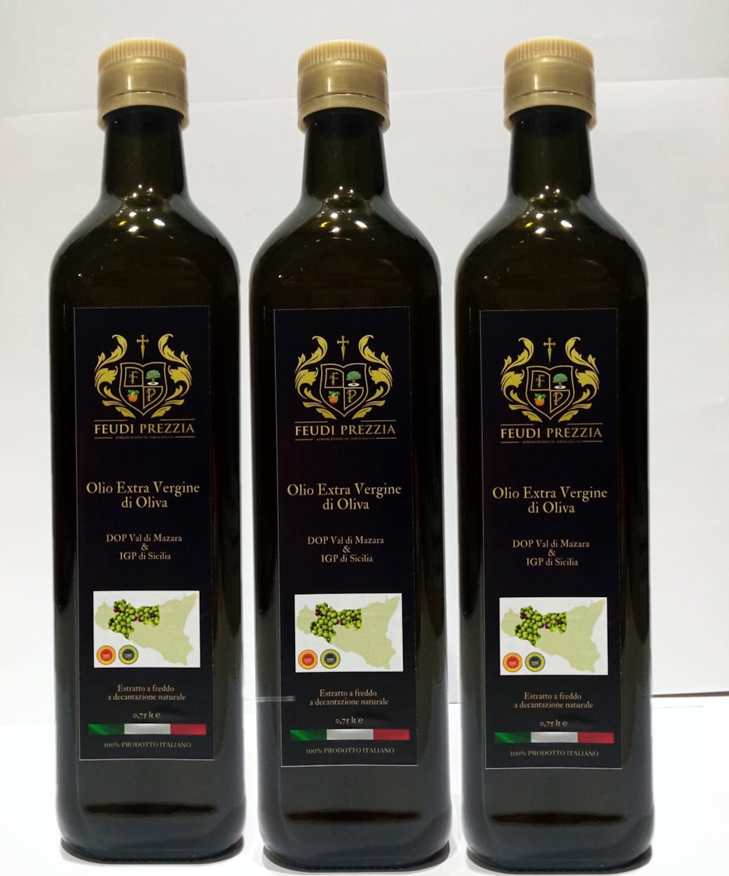 6 bottles of 750 ml of extra virgin olive oil Feudi Prezzia IGP di Sicilia DOP Val di Mazara