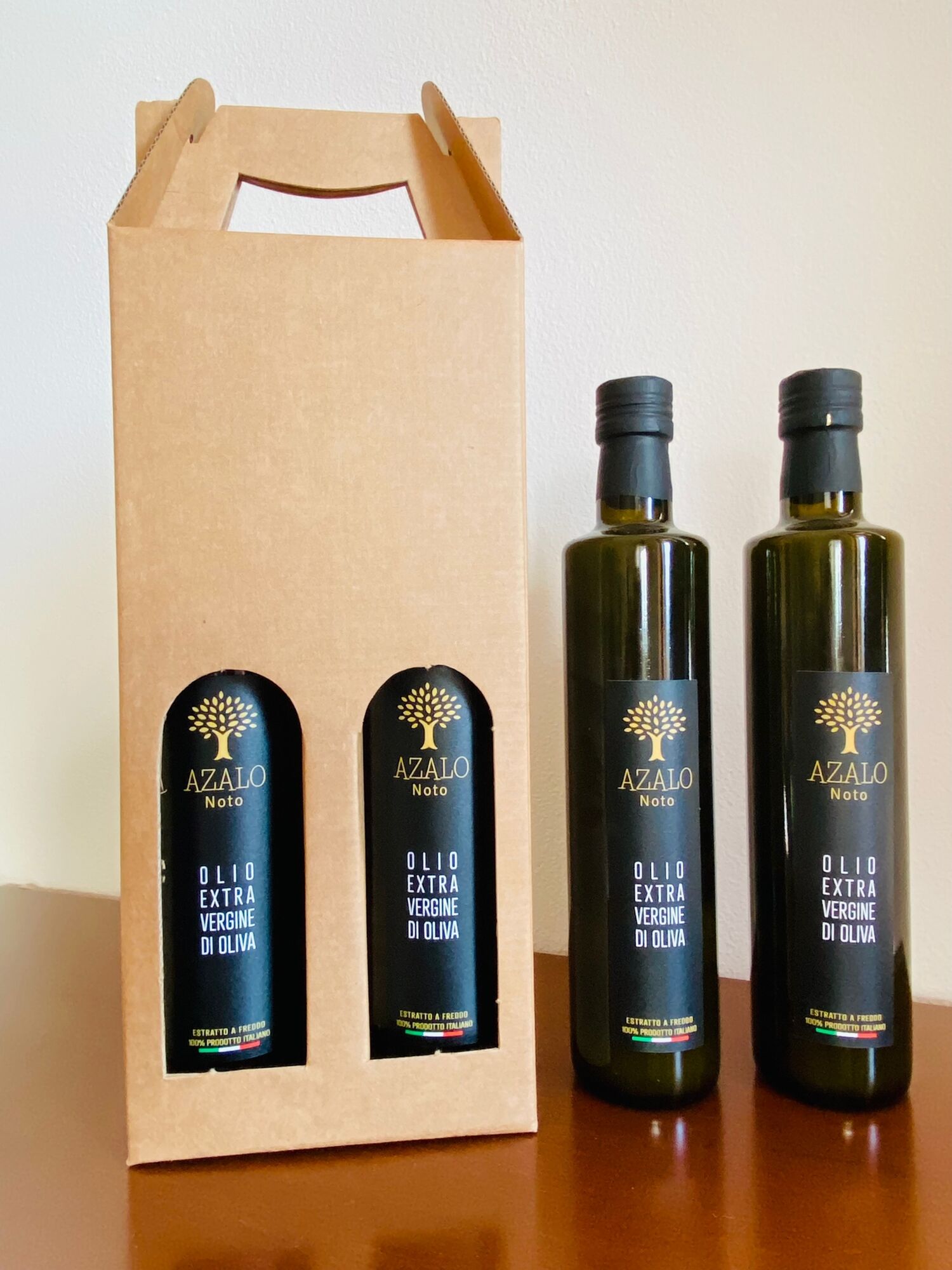 Azalo Extra Virgin Olive Oil - Cold Extracted - 100% Italian - 2 Bottles of 0.5 Lt