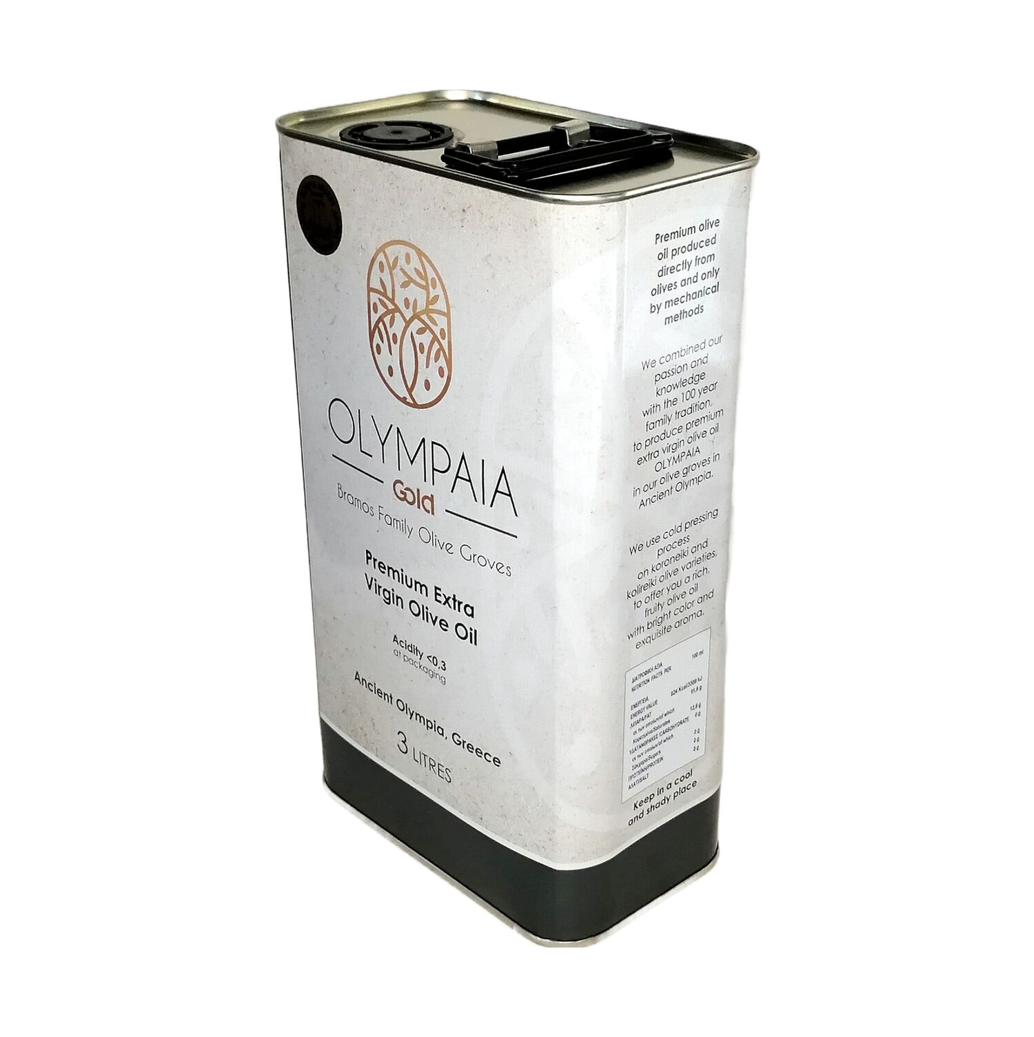 Premium Extra Virgin Olive Oil with Health Claims, OLYMPAIA 3 lt- Harvest 2022-2023