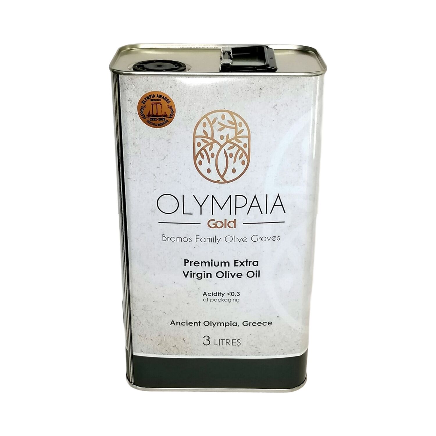 Premium Extra Virgin Olive Oil with Health Claims, OLYMPAIA 3 lt- Harvest 2022-2023