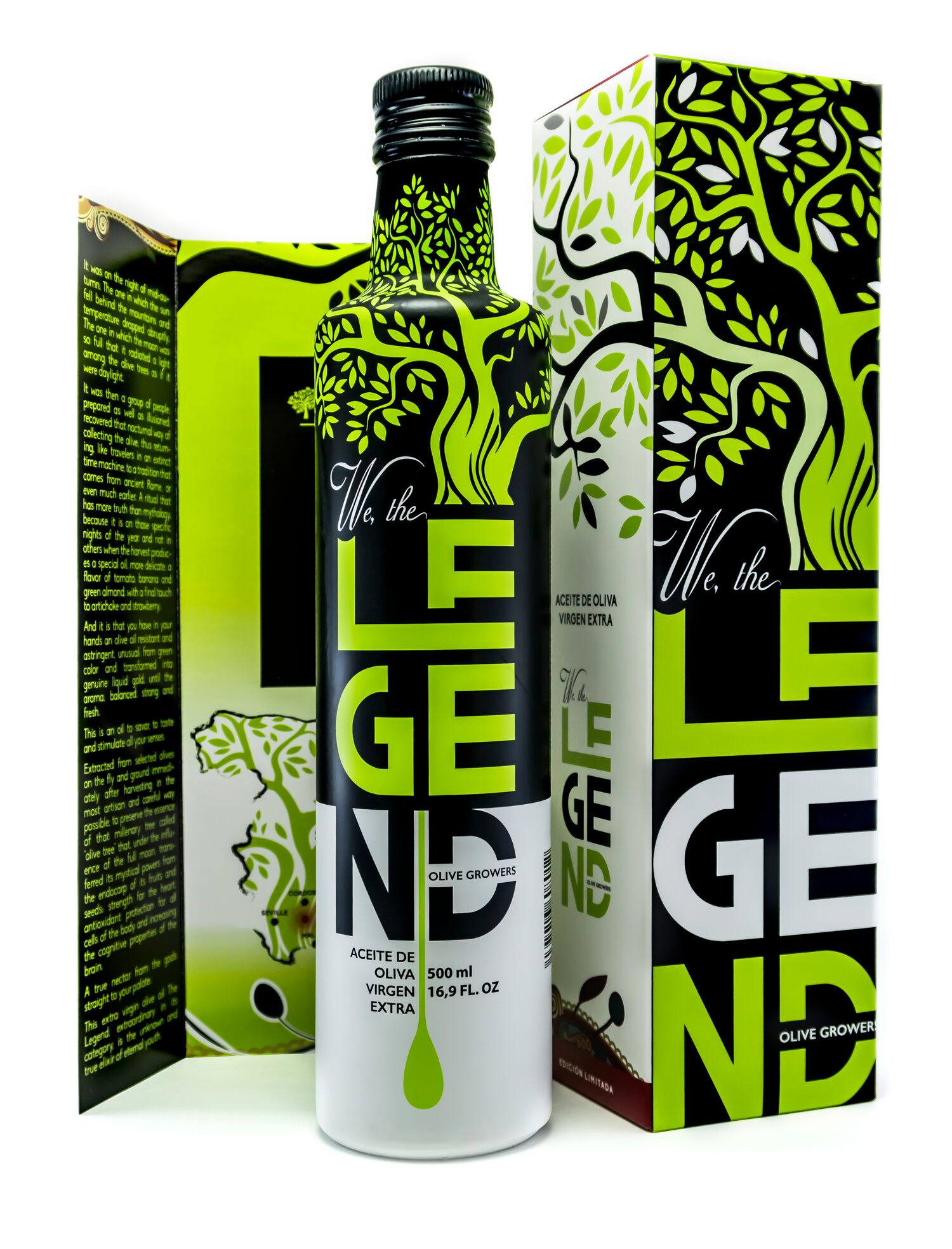 WE, THE LEGEND - HOJIBLANCA organic extra virgin olive oil - format 500ml glass bottles