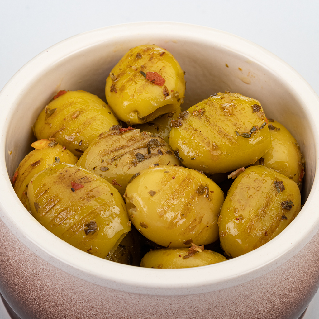 Grilled Green Olives, organic, 6 jars x 180 gr