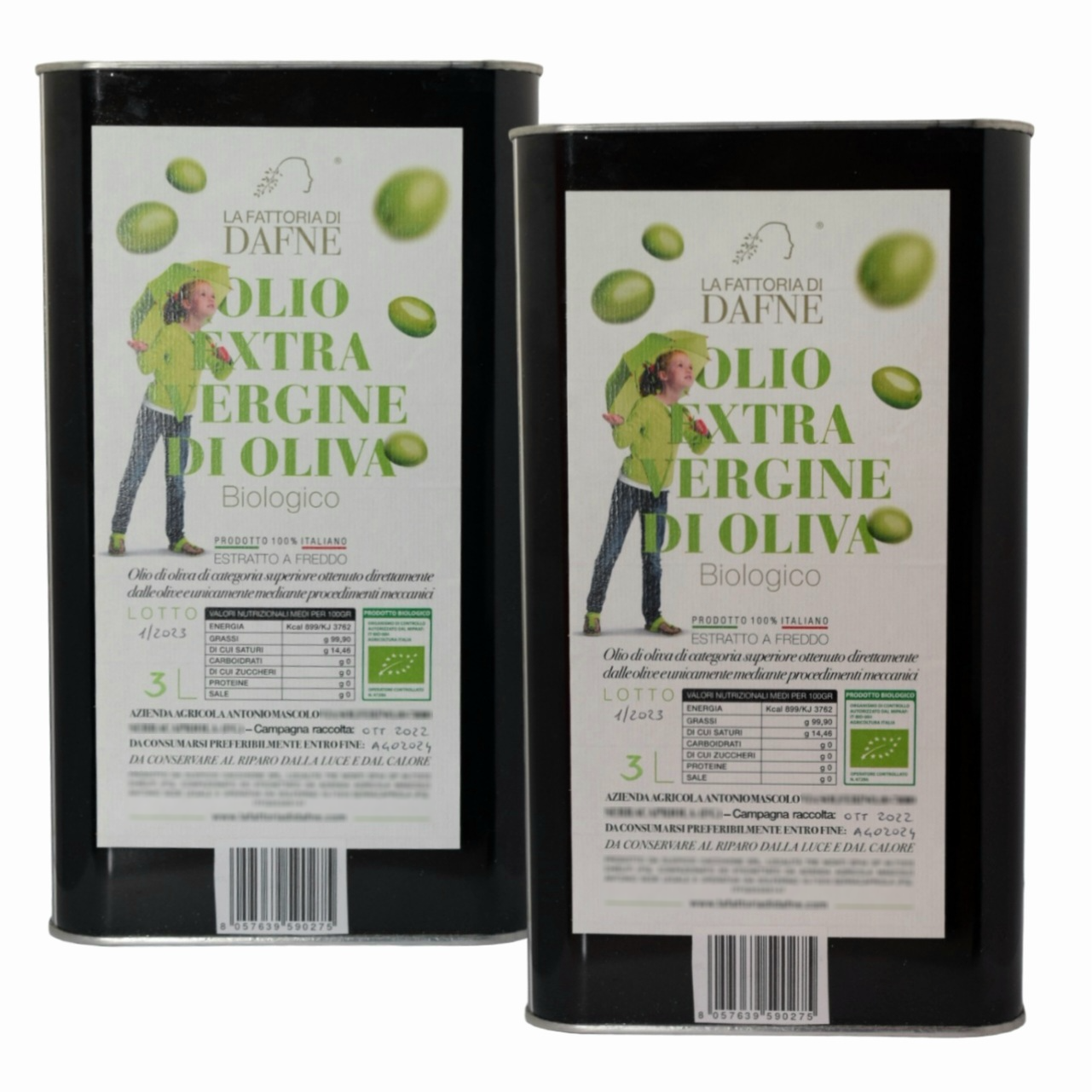 Organic Extra Virgin Olive Oil Made in Italy - 4 Milk of 3L