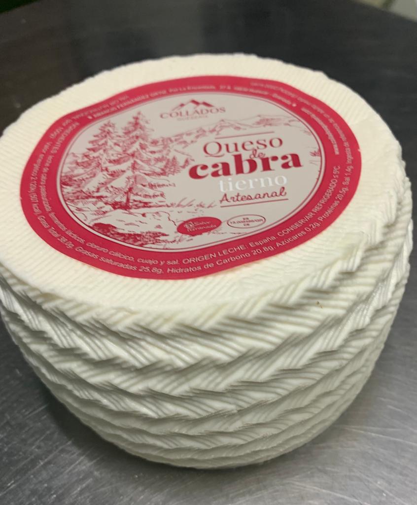 Handmade white goat cheese