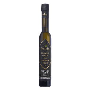 CONDIMENTO AL TARTUFO NERO 250ml a base di olio extravergine di oliva e aromi al tartufo nero.